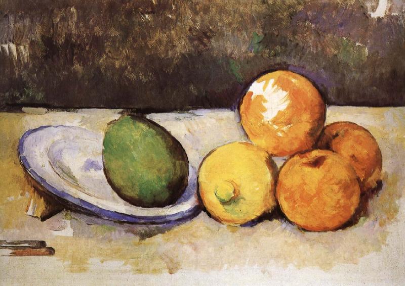 Paul Cezanne and fruit have a plate of still life oil painting image